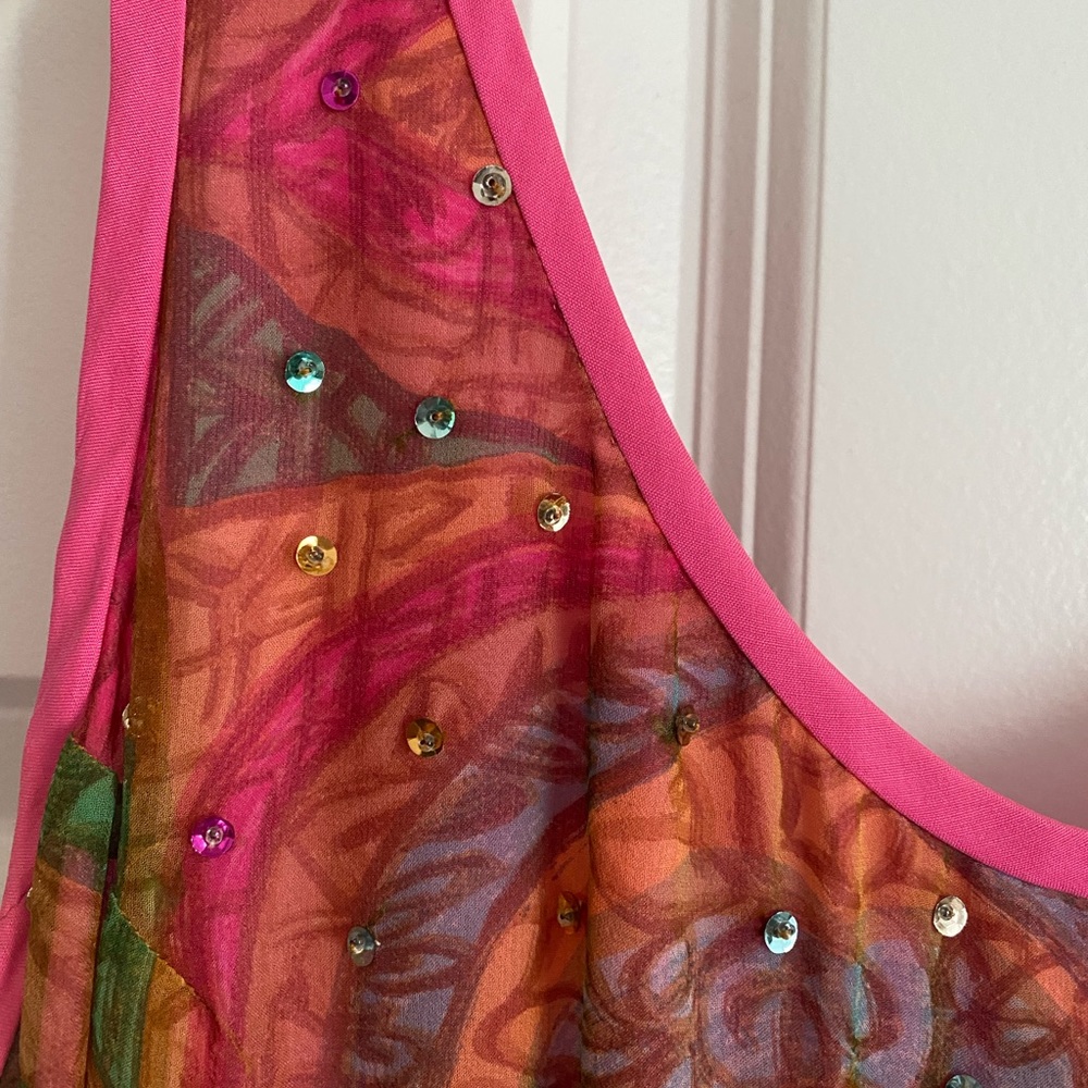 Vintage Silk Sparkle Shift Cocktail Dress